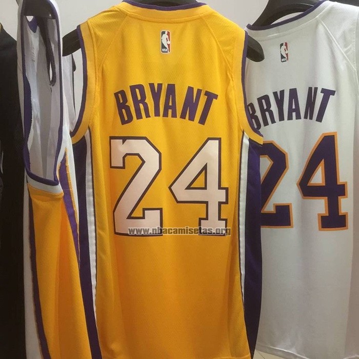 Camiseta Los Angeles Lakers Kobe Bryant NO 24 Icon 2017-18 Amarillo